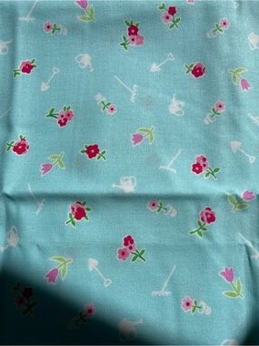 18” x 44” Floral Garden Pattern Colorful Cotton Fabric NOS Quilting Crafting
